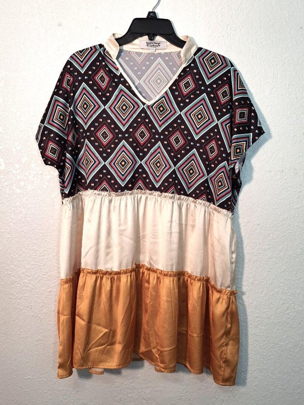 Rowdy Crowd Multicolor 2xl Top Polyester/Satin/Silkey Feel Lightweight